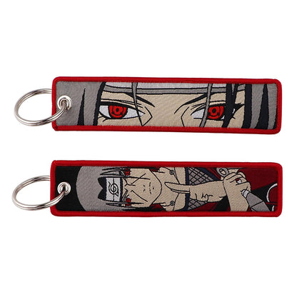 Naruto Itachi Uchiha Mangekyou Sharingan Embroidered Keychain