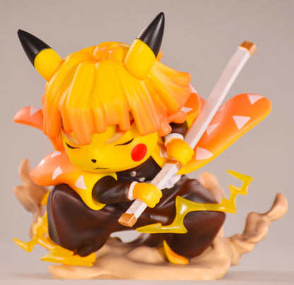 Demon Slayer Pikachu Zenitsu Cosplay Thunder Breathing Figure