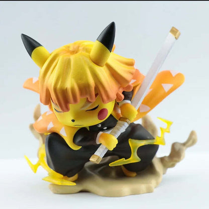 Demon Slayer Pikachu Zenitsu Cosplay Thunder Breathing Figure