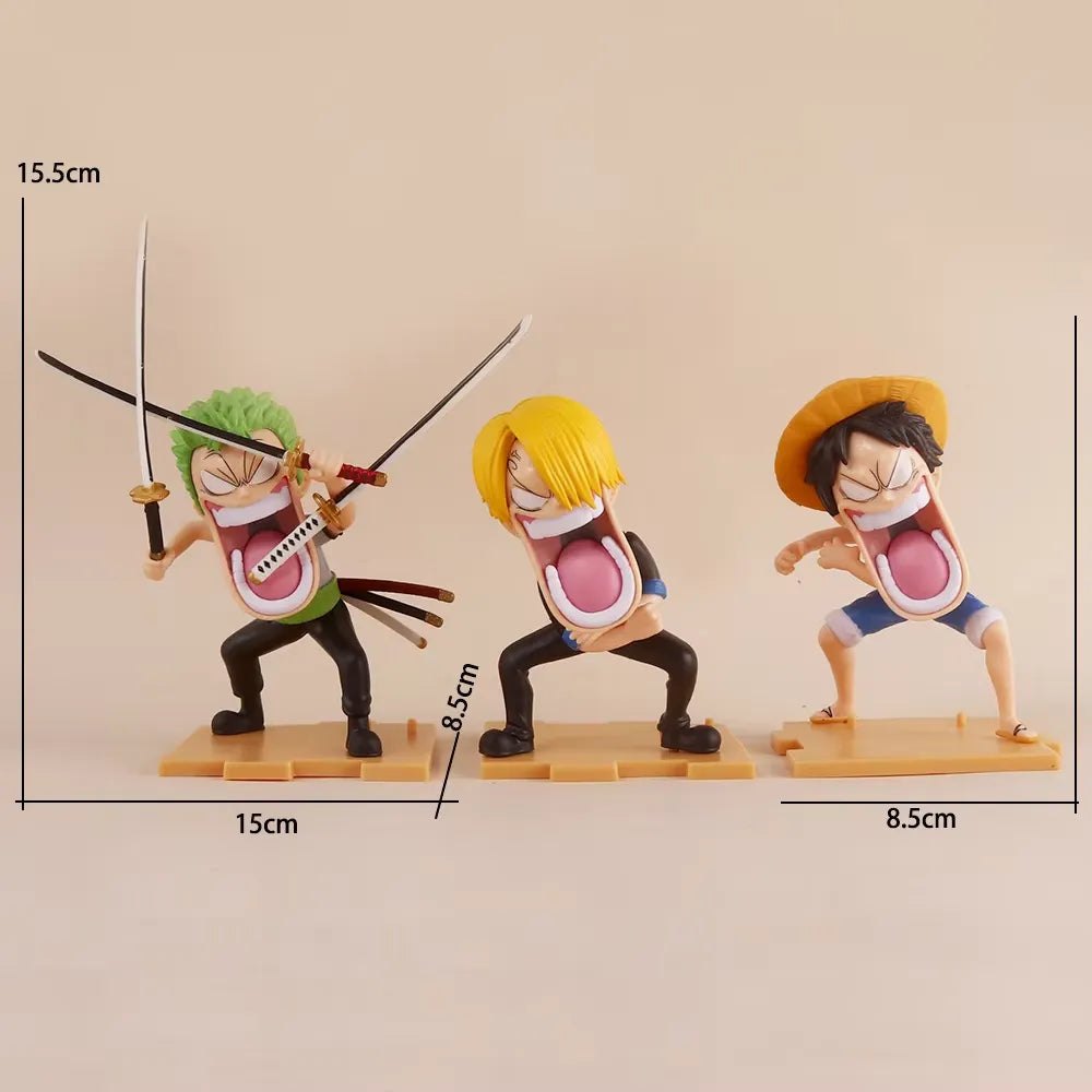 One Piece Monster Trio Comical Screaming 3-Piece Figure Set
