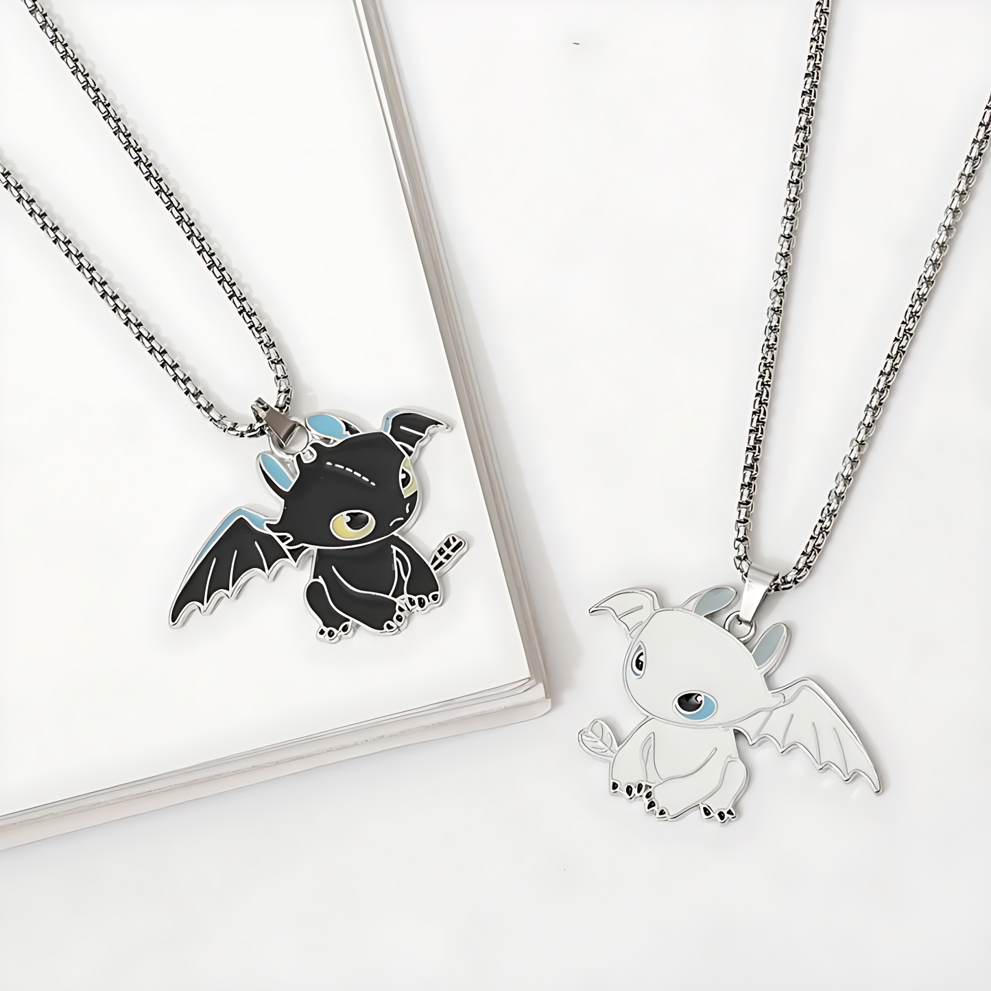 How to Train Your Dragon Toothless & Light Fury Couples Necklaces